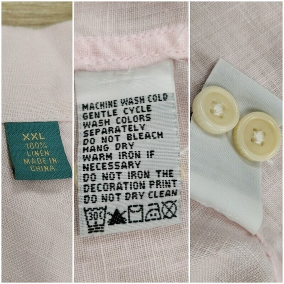 TOMMY BAHAMA Short Sleeve 100% Linen Shirt Beachy Bowling Style Pink Men's XXL - Picture 9 of 9